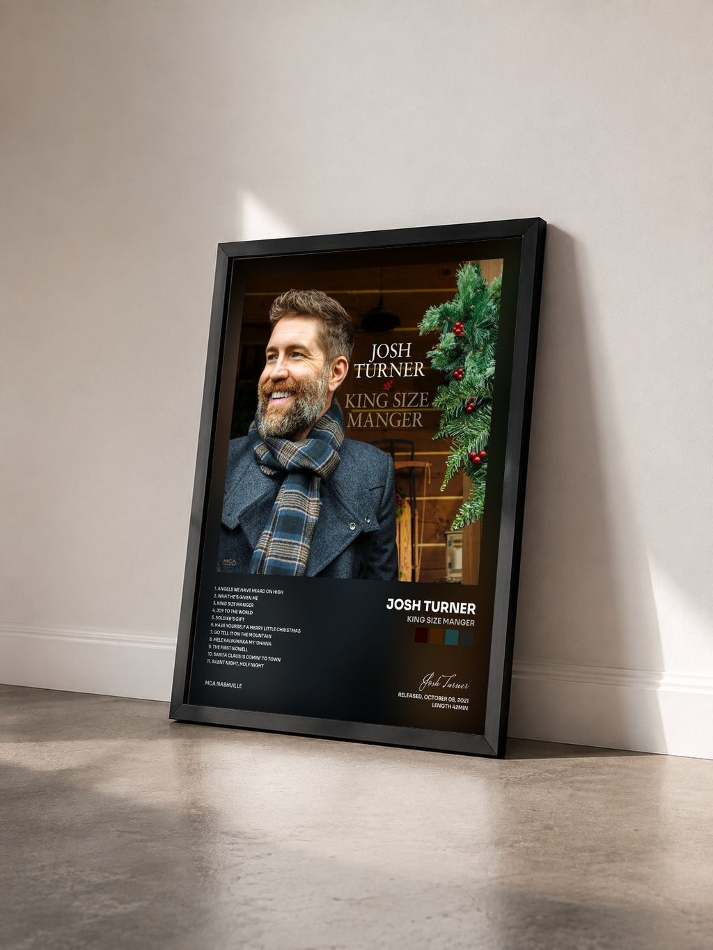 #noir Tableau de l'album King Size Manger de Josh Turner vu de trois quarts, cadre noir