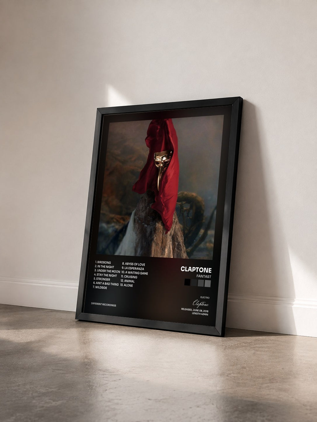 #noir Tableau de l'album Fantast de Claptone vu de trois quarts, cadre noir