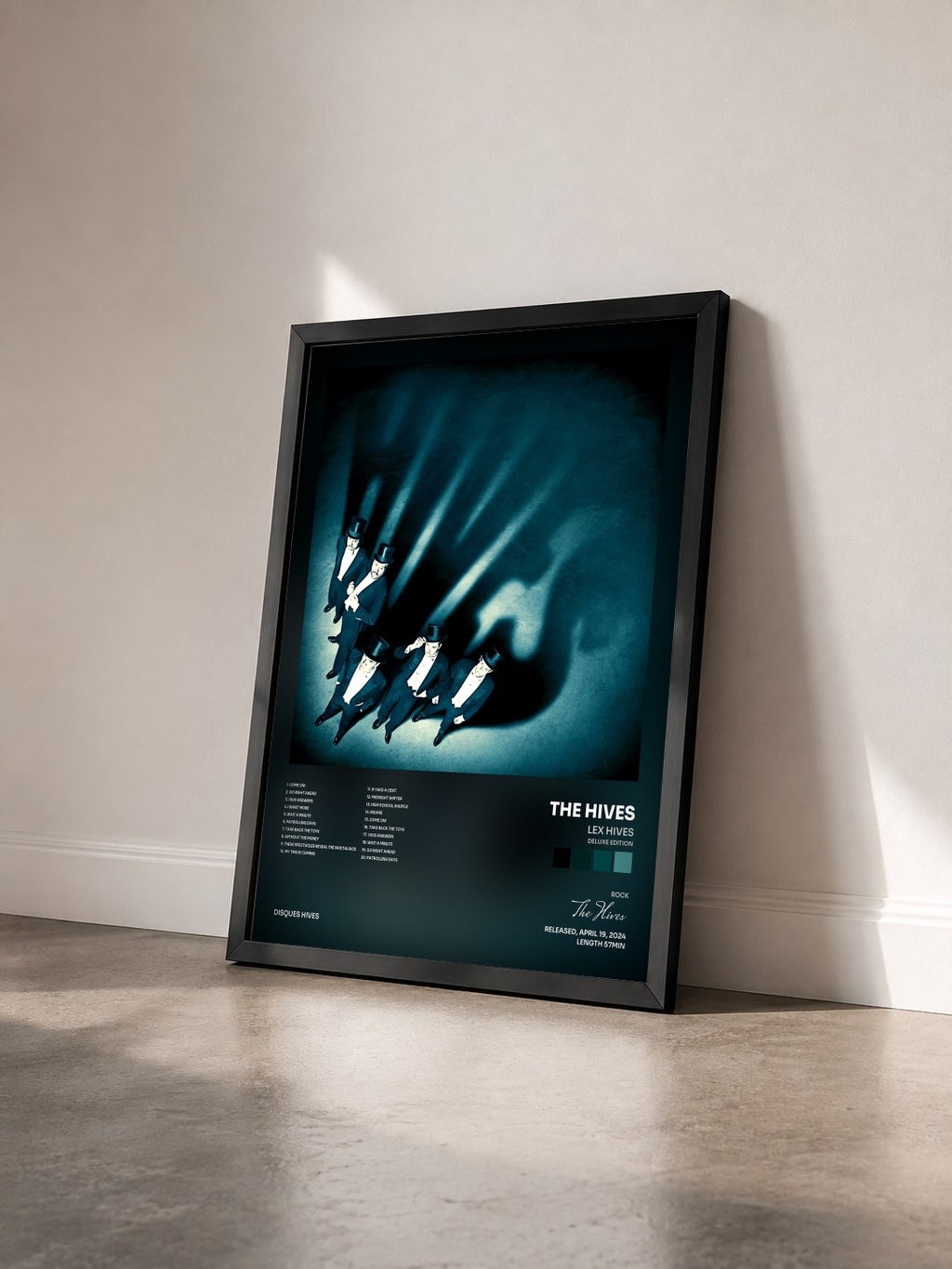 #noir Tableau de l'album Lex Hives (Deluxe Edition) de The Hives vu de trois quarts, cadre noir