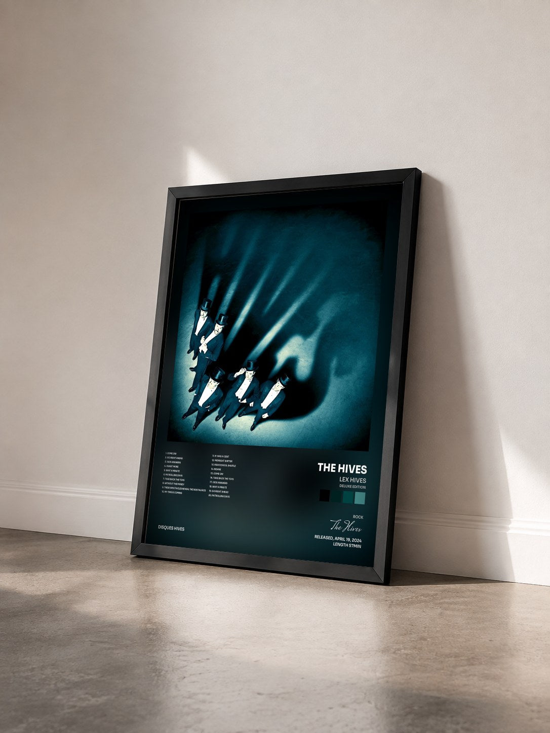 #noir Tableau de l'album Lex Hives (Deluxe Edition) de The Hives vu de trois quarts, cadre noir
