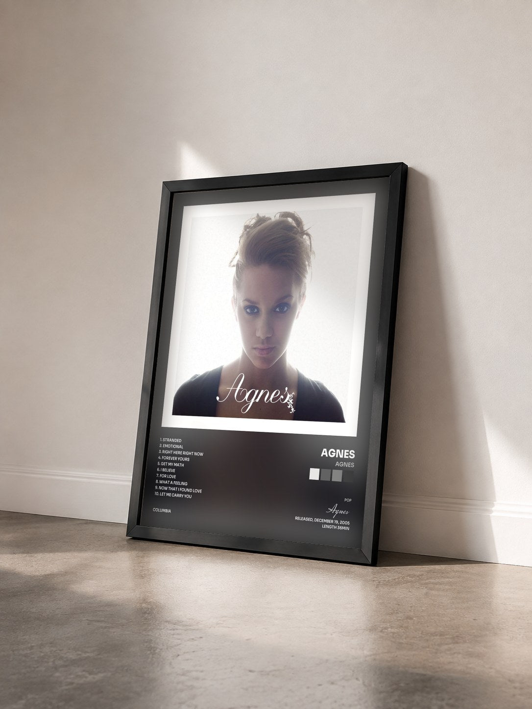 #noir Tableau de l'album Agnes de Agnes vu de trois quarts, cadre noir