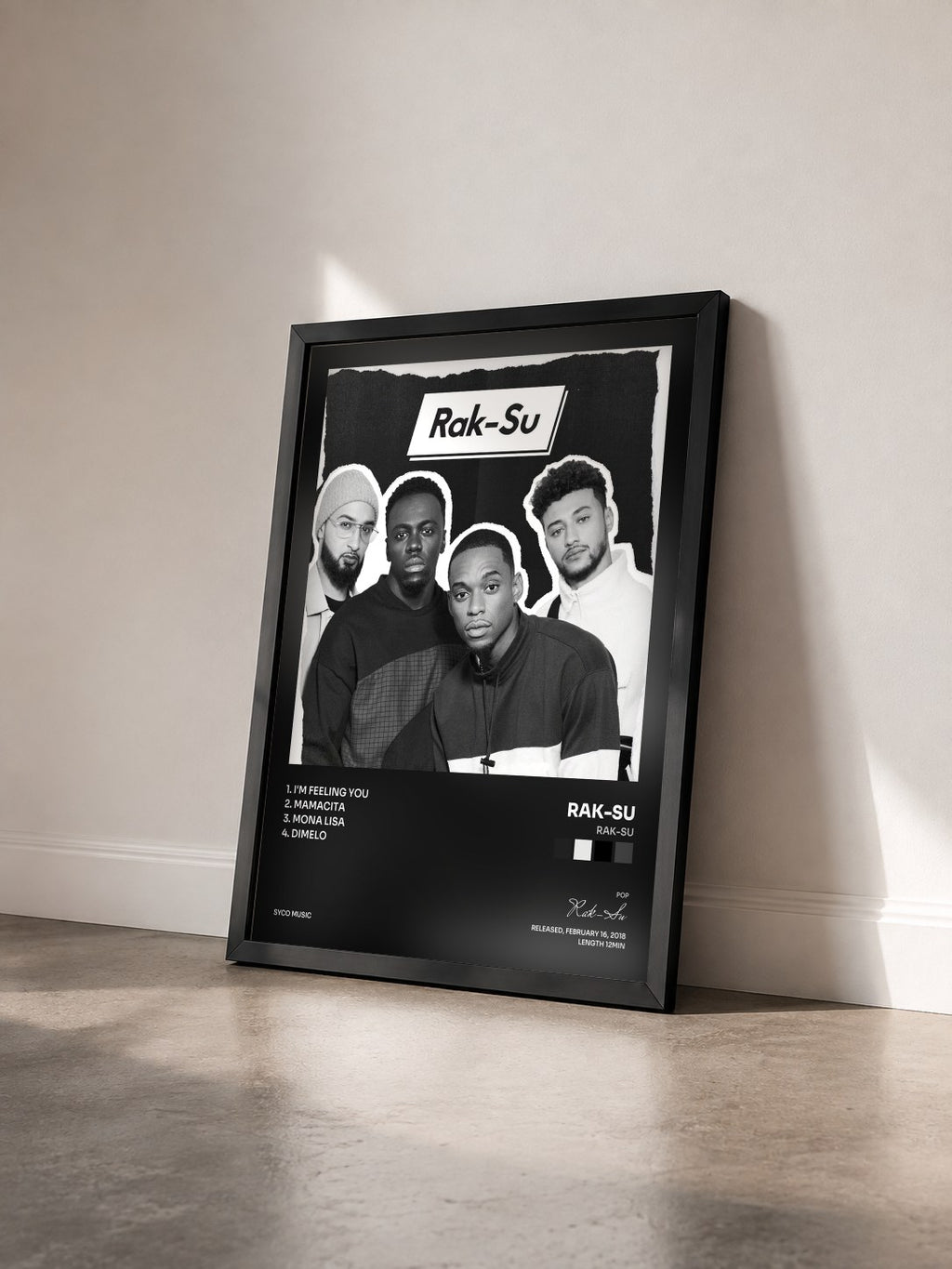 #noir Tableau de l'album Rak-Su de Rak-Su vu de trois quarts, cadre noir