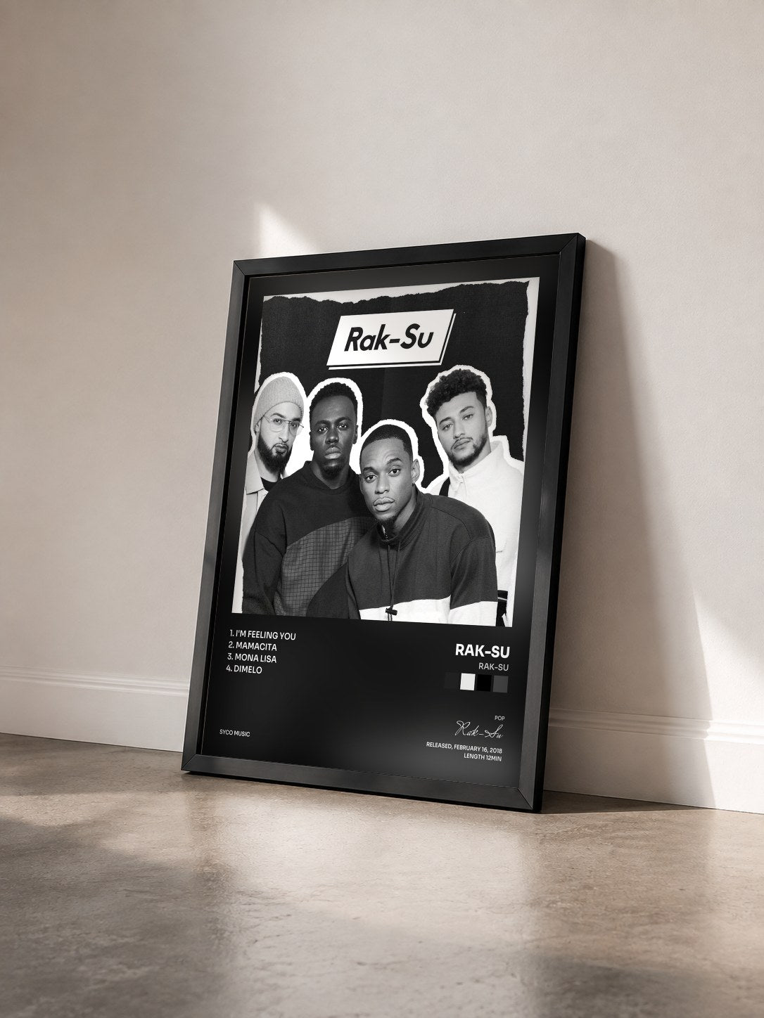 #noir Tableau de l'album Rak-Su de Rak-Su vu de trois quarts, cadre noir