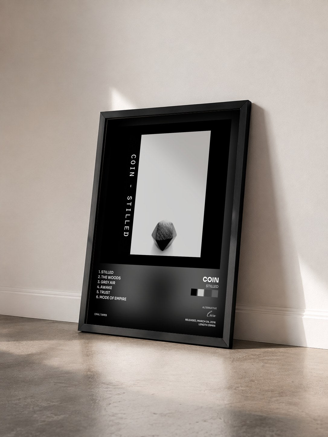 #noir Tableau de l'album Stilled de Coin vu de trois quarts, cadre noir