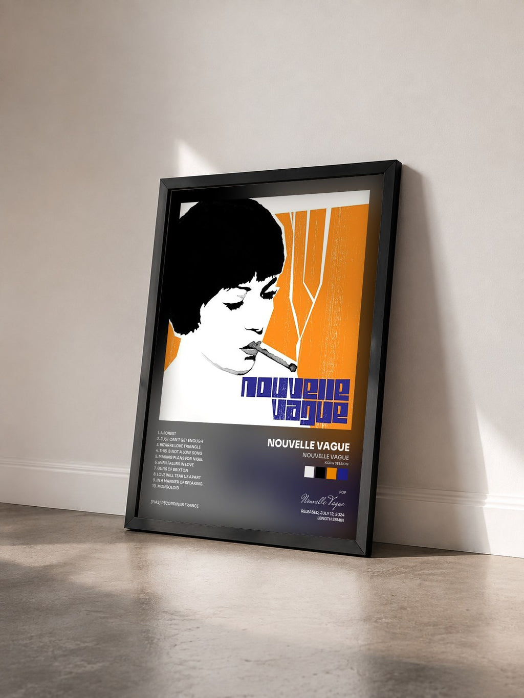#noir Tableau de l'album Nouvelle vague (KCRW session) de Nouvelle Vague vu de trois quarts, cadre noir