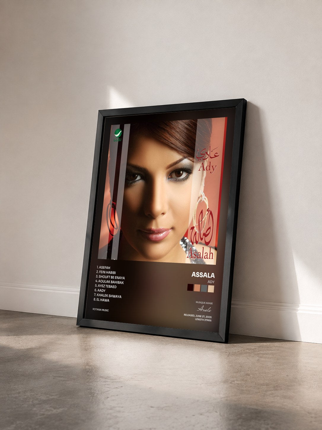 #noir Tableau de l'album Ady de Assala vu de trois quarts, cadre noir