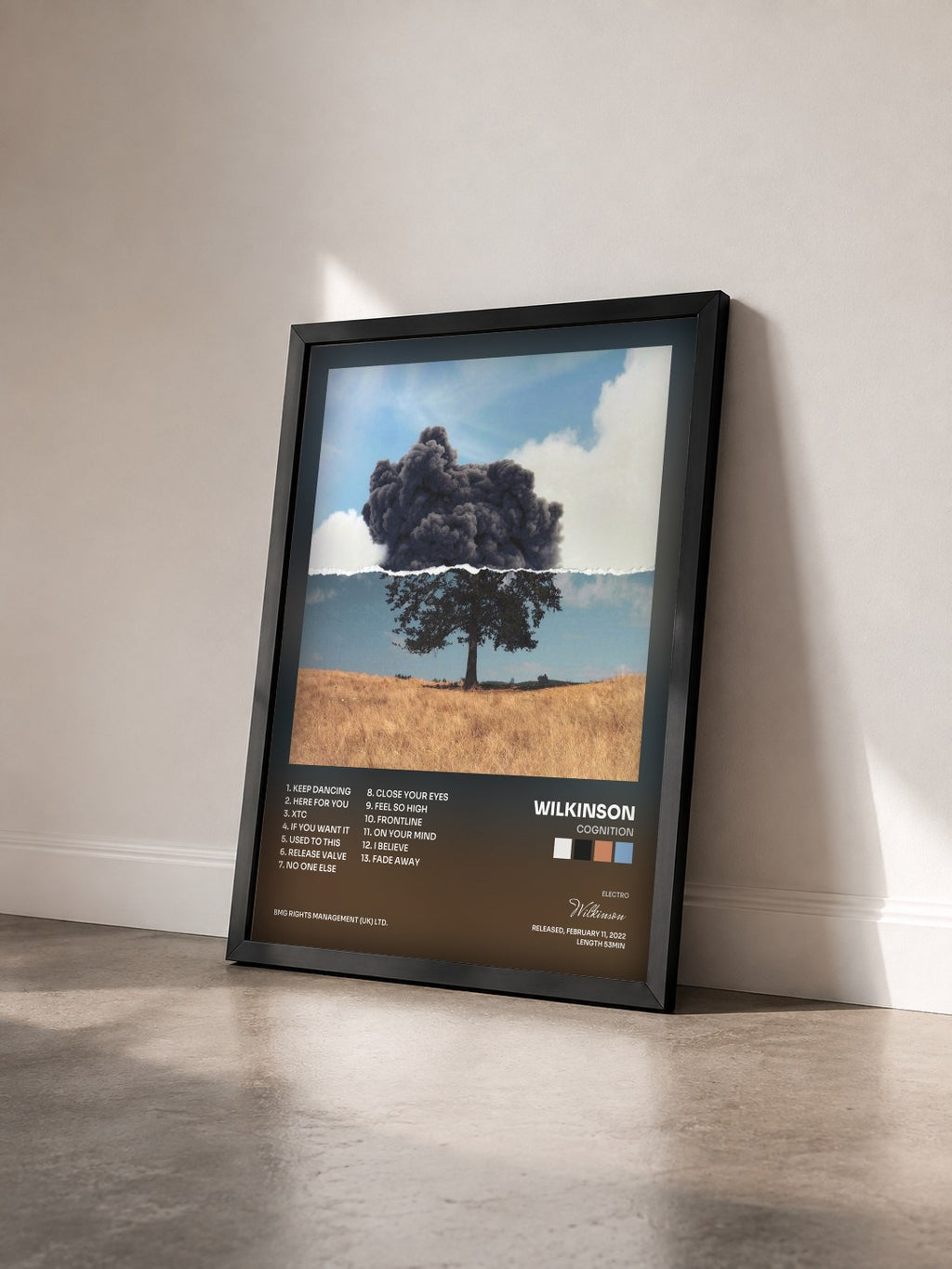 #noir Tableau de l'album Cognition de Wilkinson vu de trois quarts, cadre noir