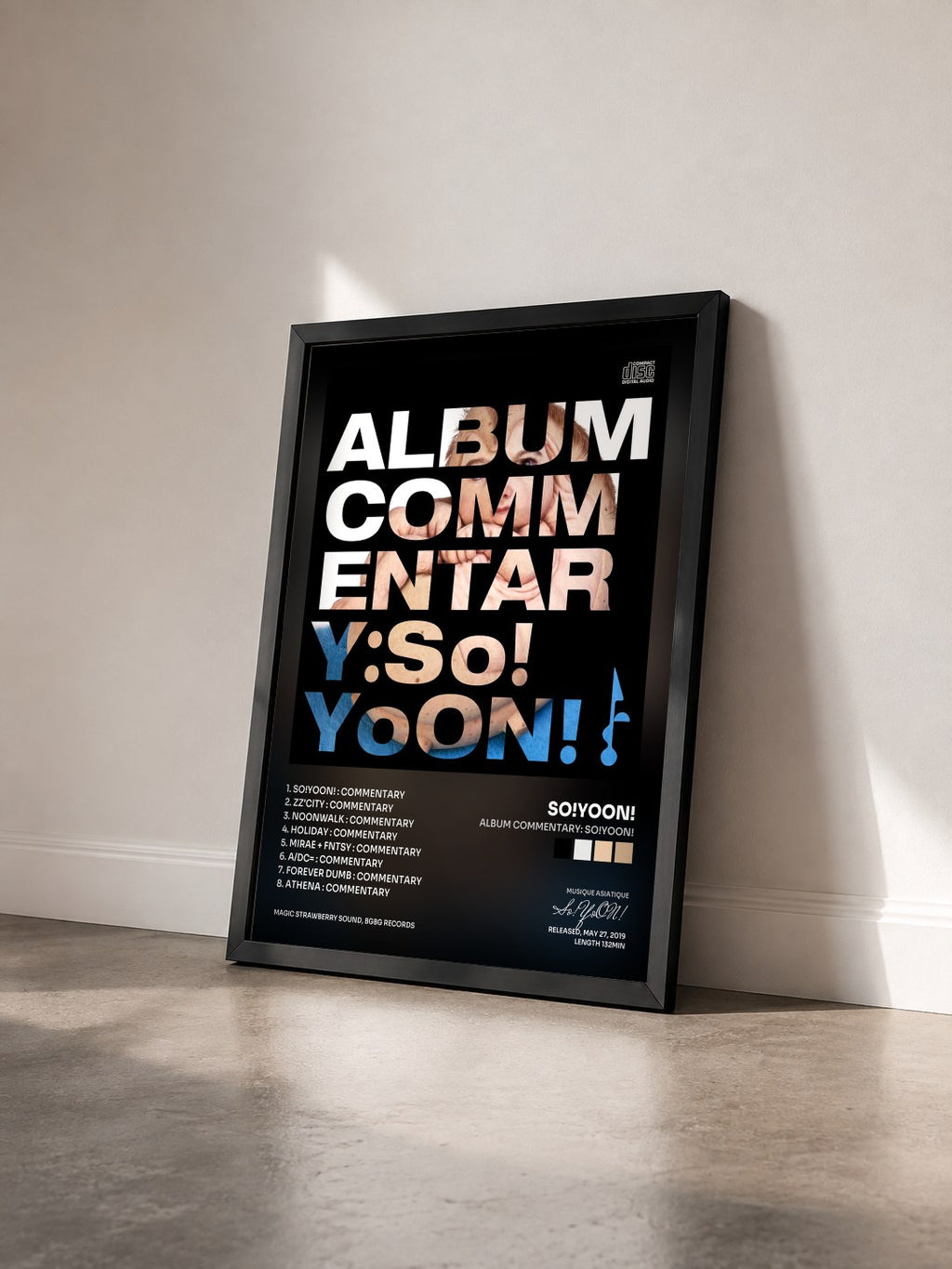 #noir Tableau de l'album Album Commentary: So!YoON! de So!YoON! vu de trois quarts, cadre noir