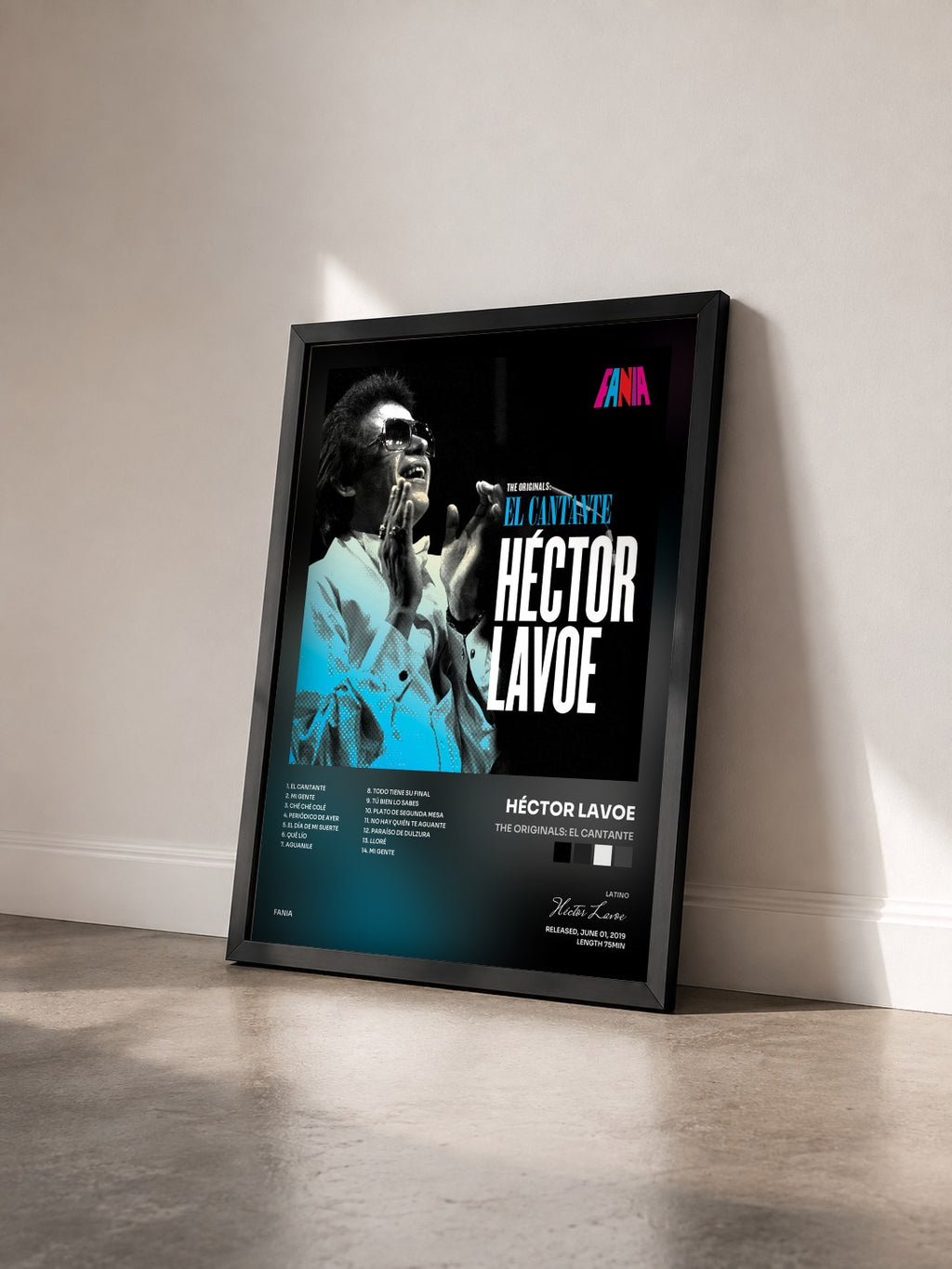 #noir Tableau de l'album The Originals: El Cantante de Héctor Lavoe vu de trois quarts, cadre noir