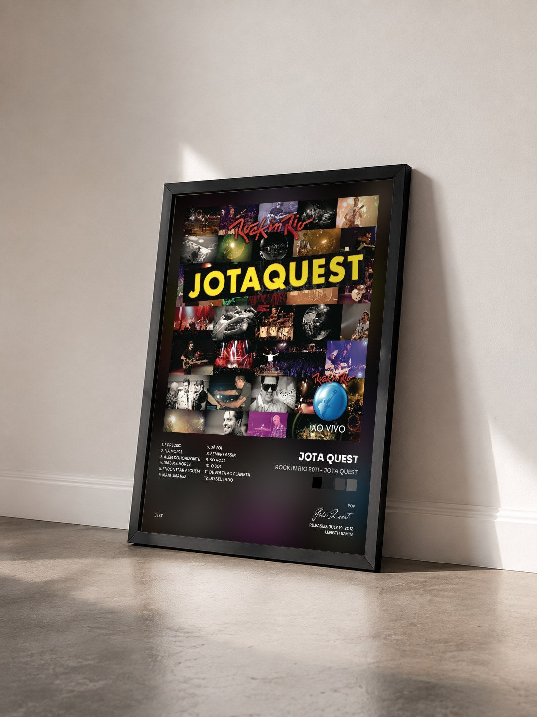 #noir Tableau de l'album Rock in Rio 2011 - Jota Quest de Jota Quest vu de trois quarts, cadre noir