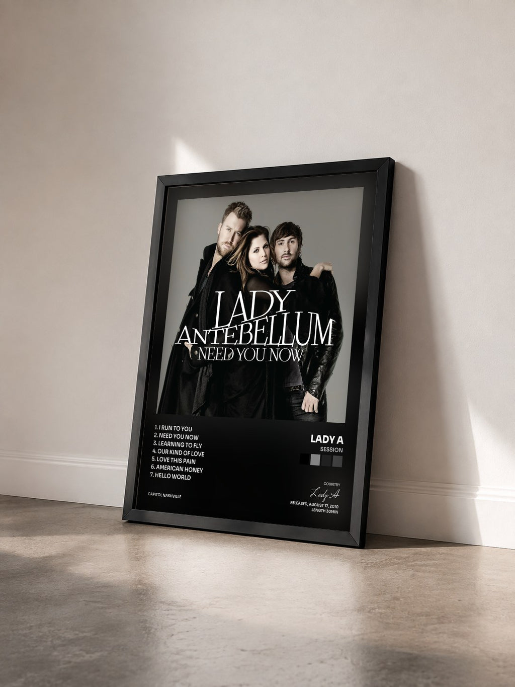 #noir Tableau de l'album  Session de Lady A vu de trois quarts, cadre noir