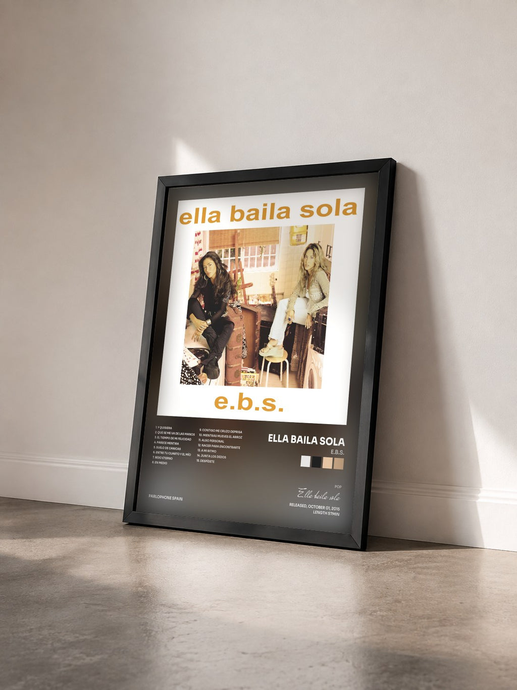#noir Tableau de l'album E.B.S. de Ella baila sola vu de trois quarts, cadre noir