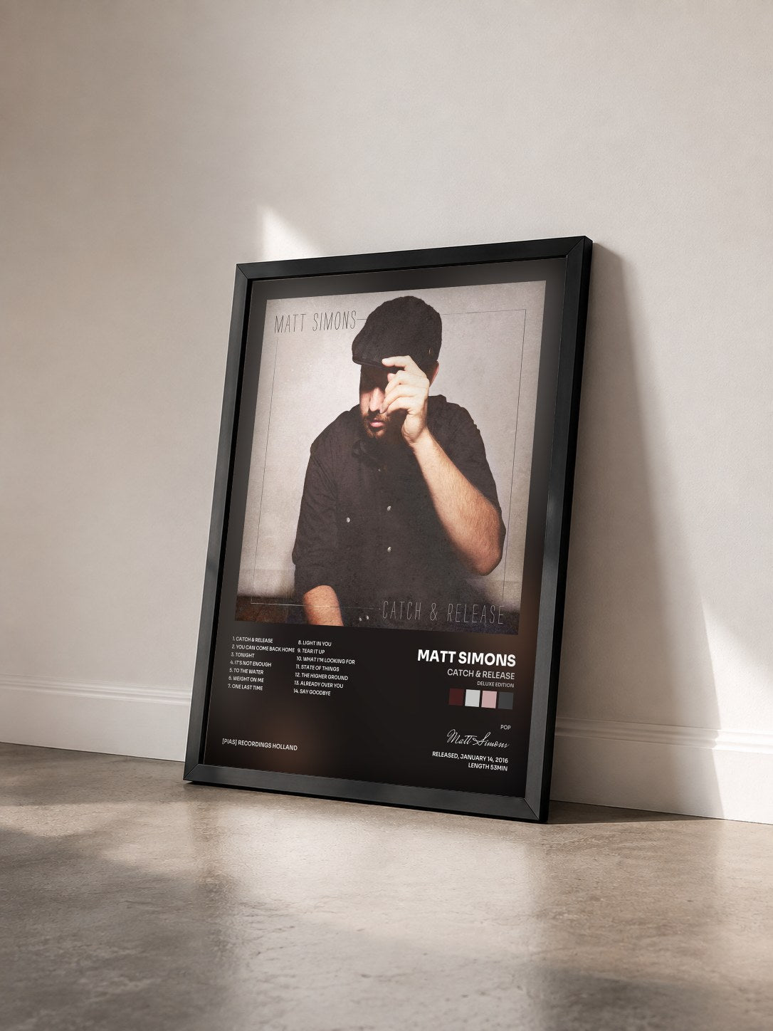 #noir Tableau de l'album Catch & Release (Deluxe Edition) de Matt Simons vu de trois quarts, cadre noir