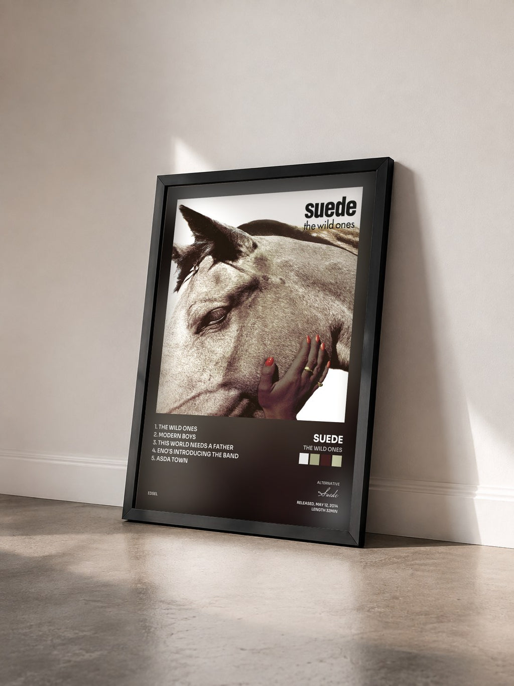 #noir Tableau de l'album The Wild Ones de Suede vu de trois quarts, cadre noir