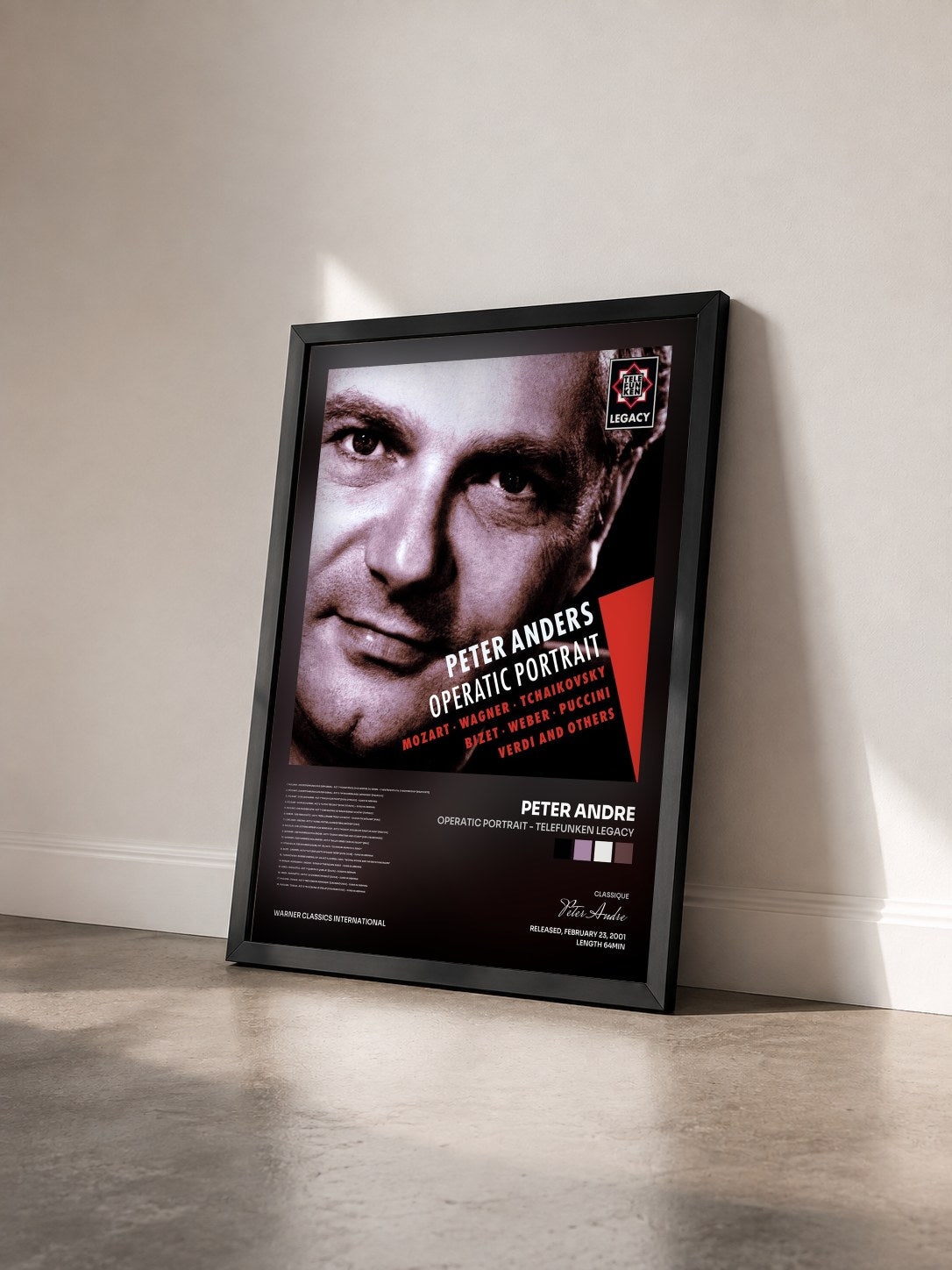 #noir Tableau de l'album Operatic Portrait - Telefunken Legacy de Peter Andre vu de trois quarts, cadre noir