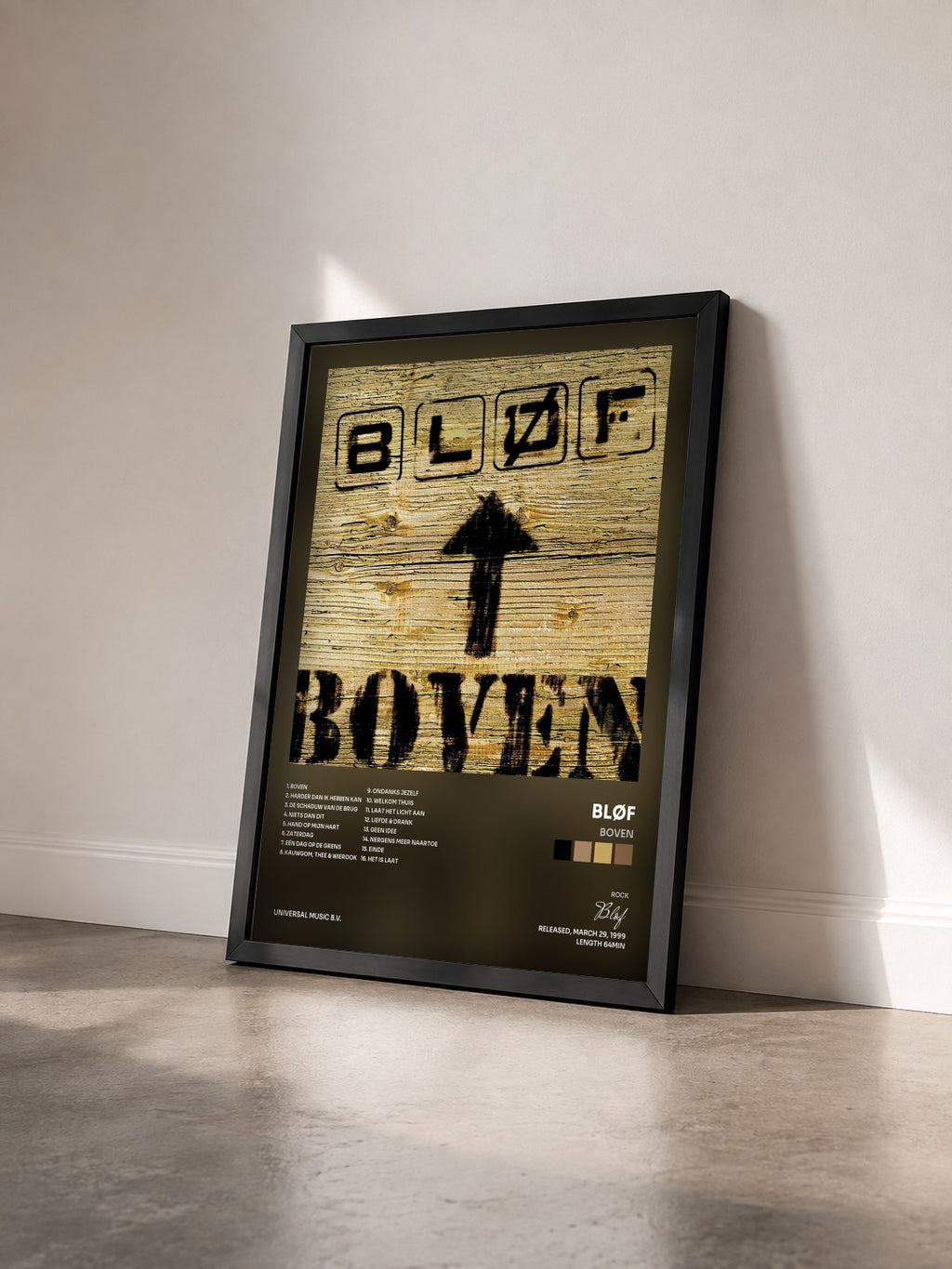 #noir Tableau de l'album Boven de Bløf vu de trois quarts, cadre noir