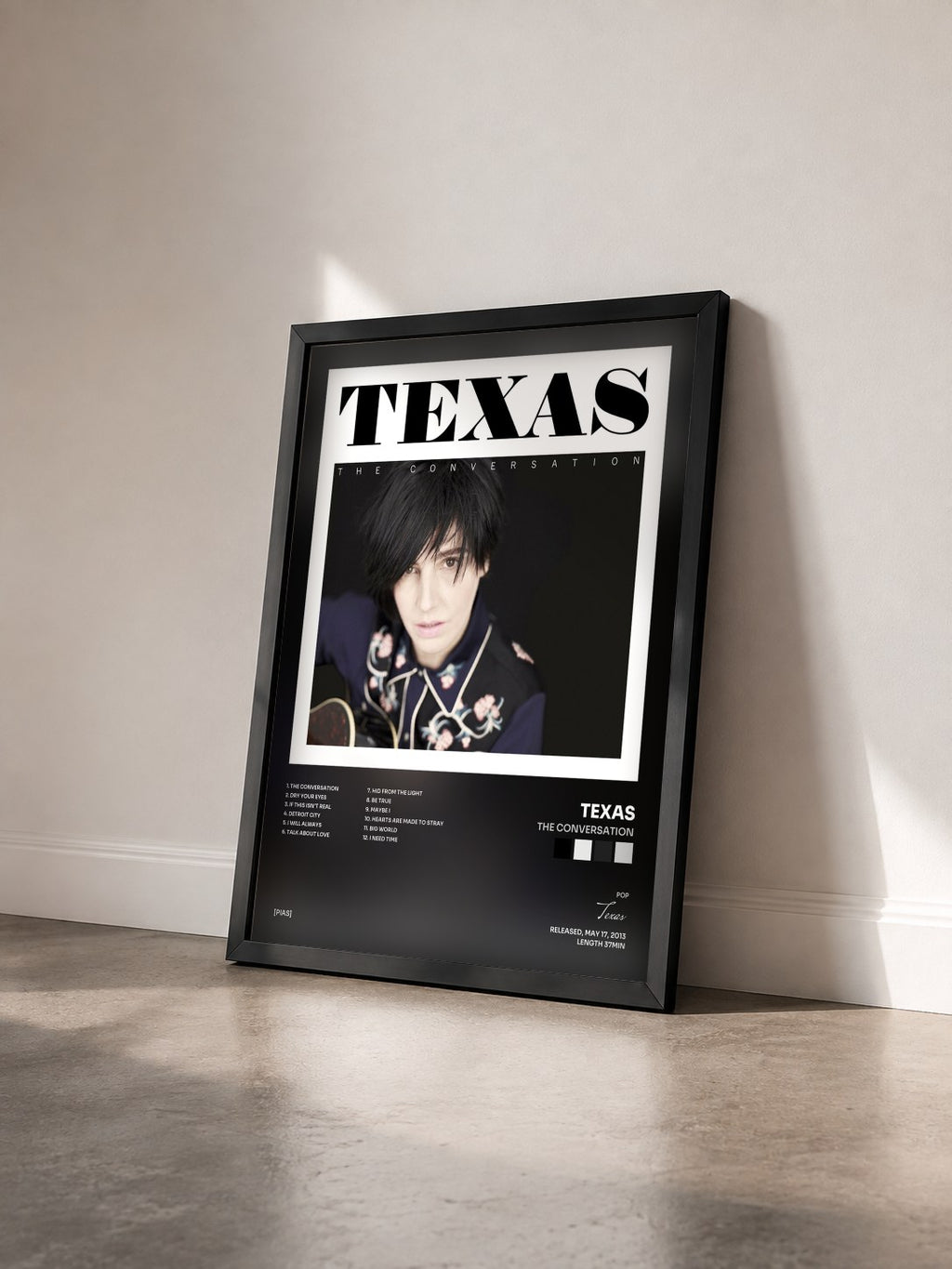 #noir Tableau de l'album The Conversation de Texas vu de trois quarts, cadre noir