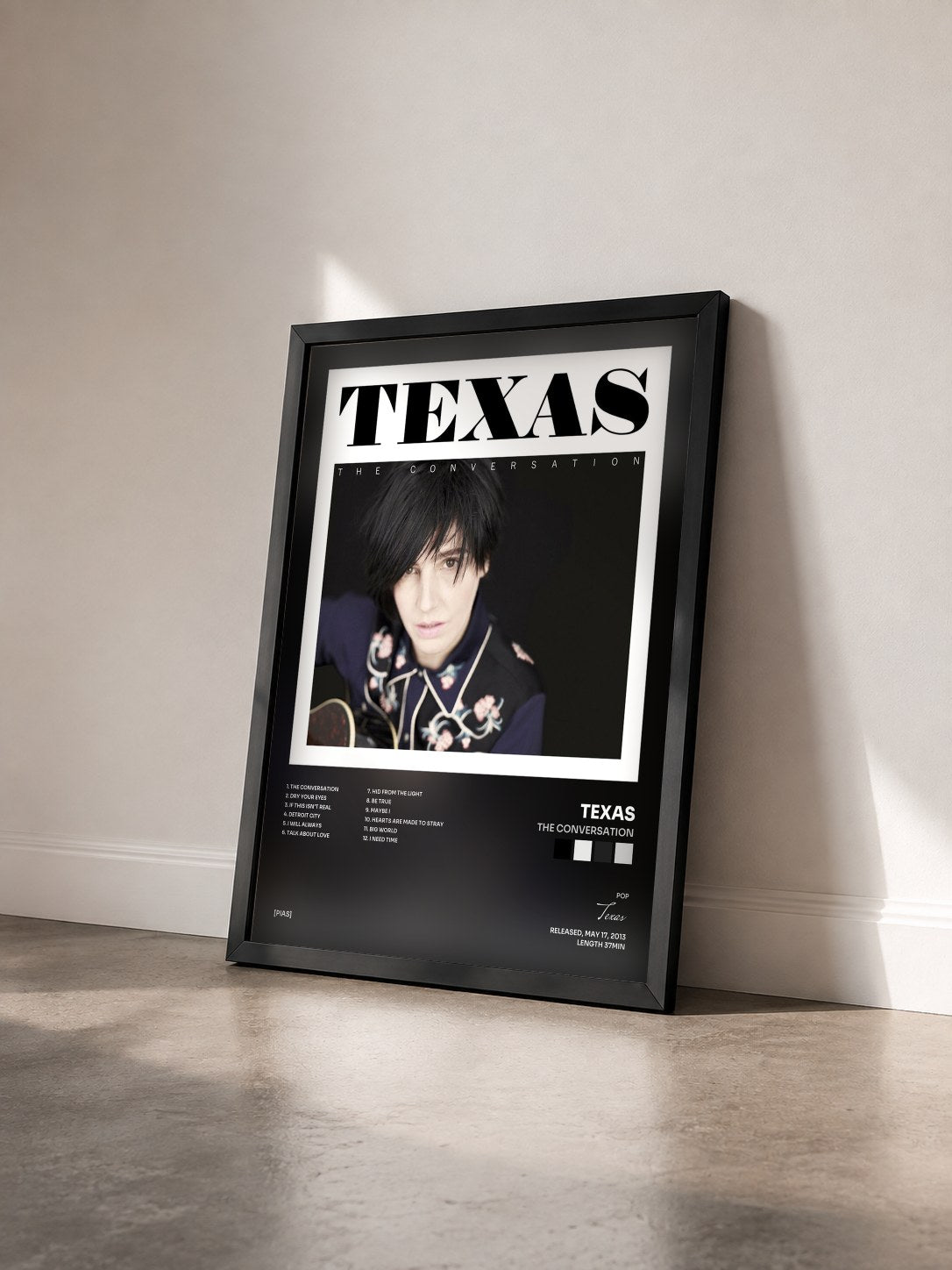 #noir Tableau de l'album The Conversation de Texas vu de trois quarts, cadre noir