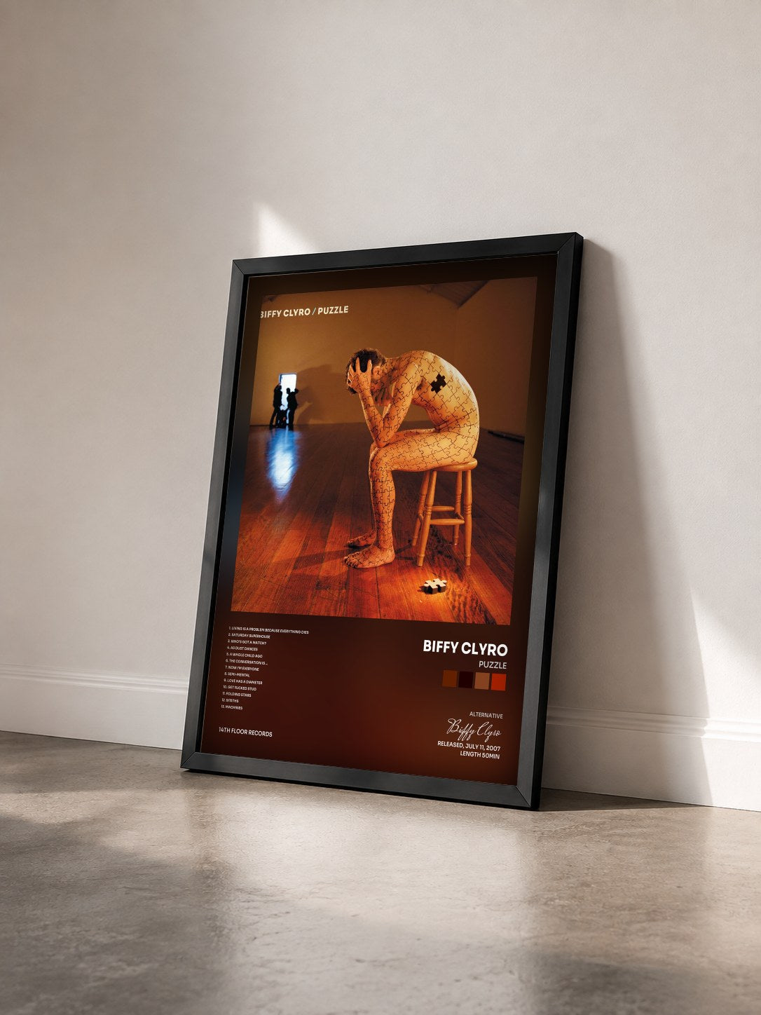 #noir Tableau de l'album Puzzle de Biffy Clyro vu de trois quarts, cadre noir