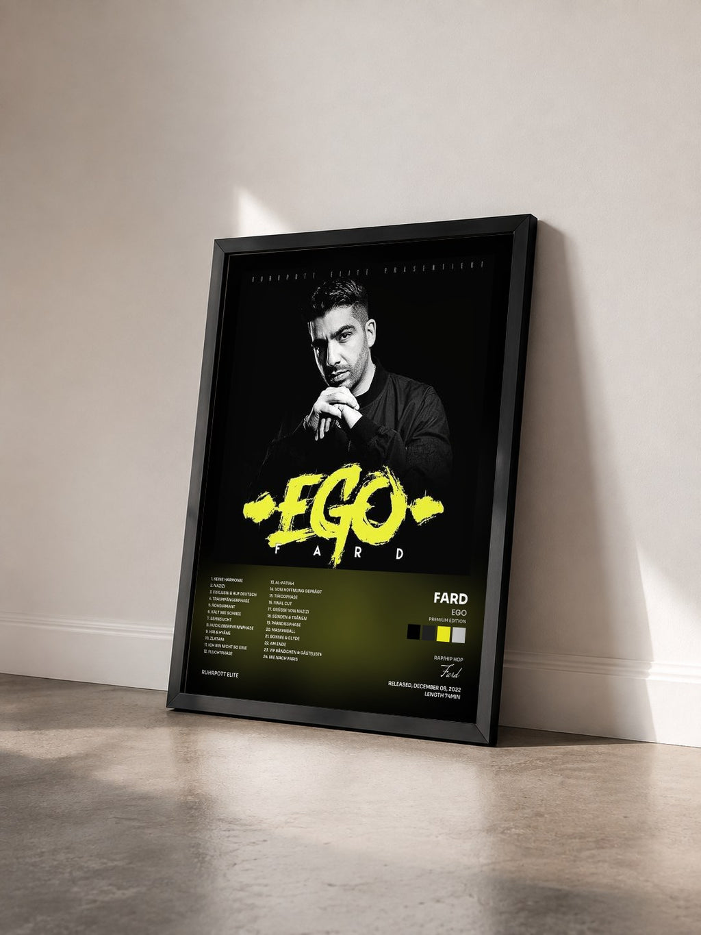 #noir Tableau de l'album Ego (Premium Edition) de Fard vu de trois quarts, cadre noir