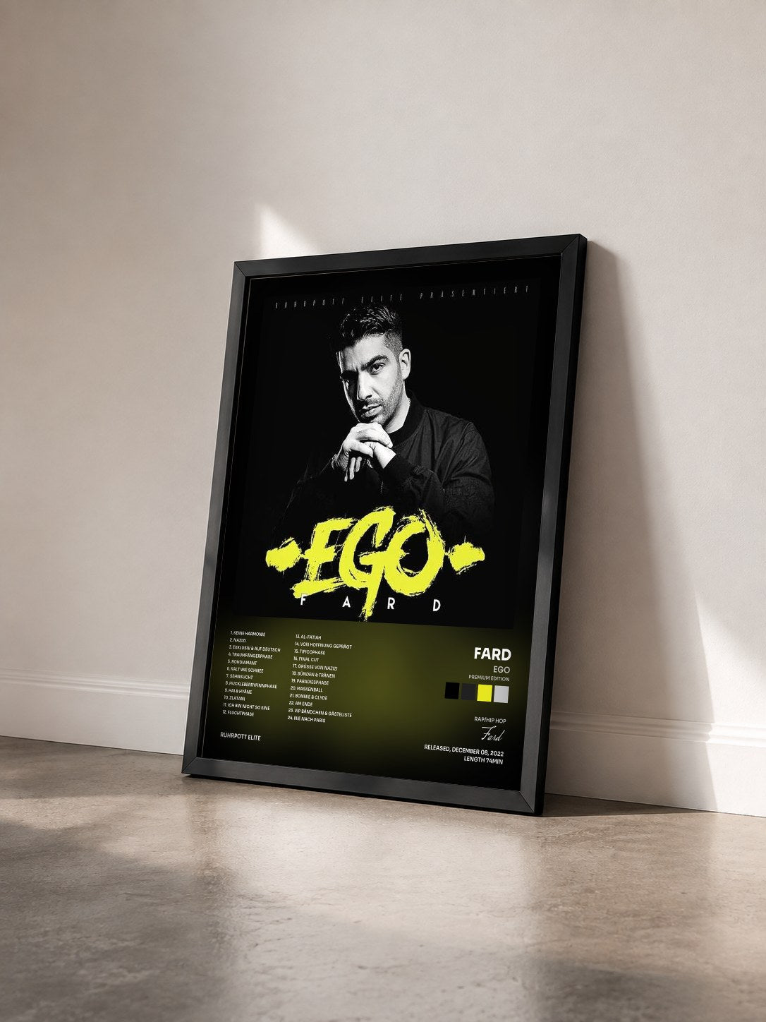 #noir Tableau de l'album Ego (Premium Edition) de Fard vu de trois quarts, cadre noir