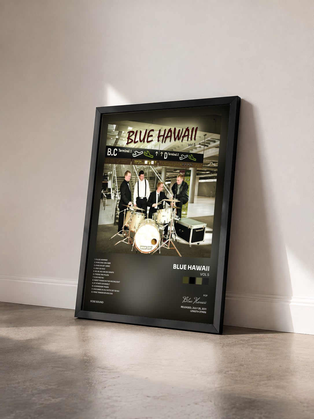 #noir Tableau de l'album Vol 5 de Blue Hawaii vu de trois quarts, cadre noir