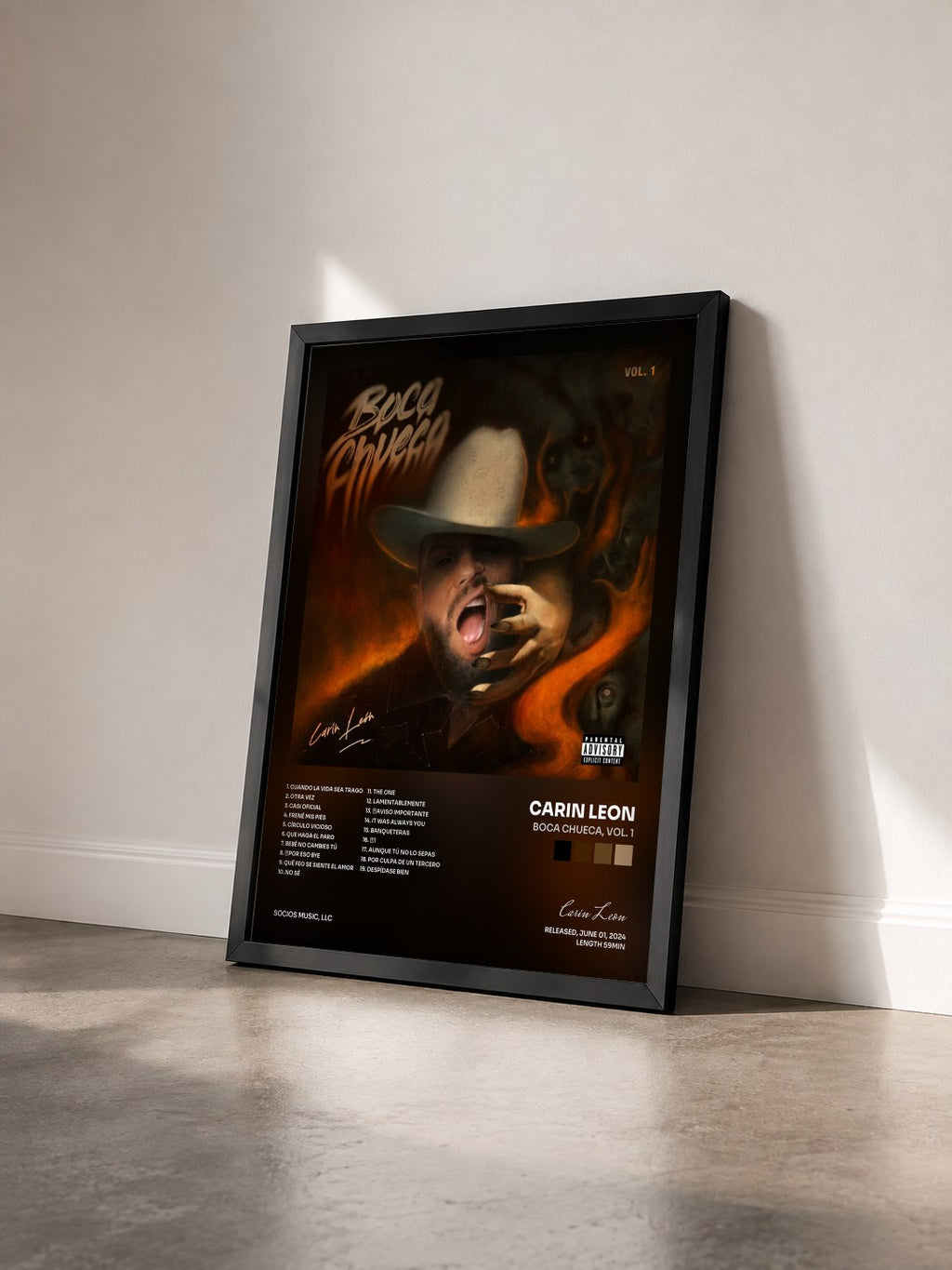 #noir Tableau de l'album Boca Chueca, Vol. 1 de Carin Leon vu de trois quarts, cadre noir