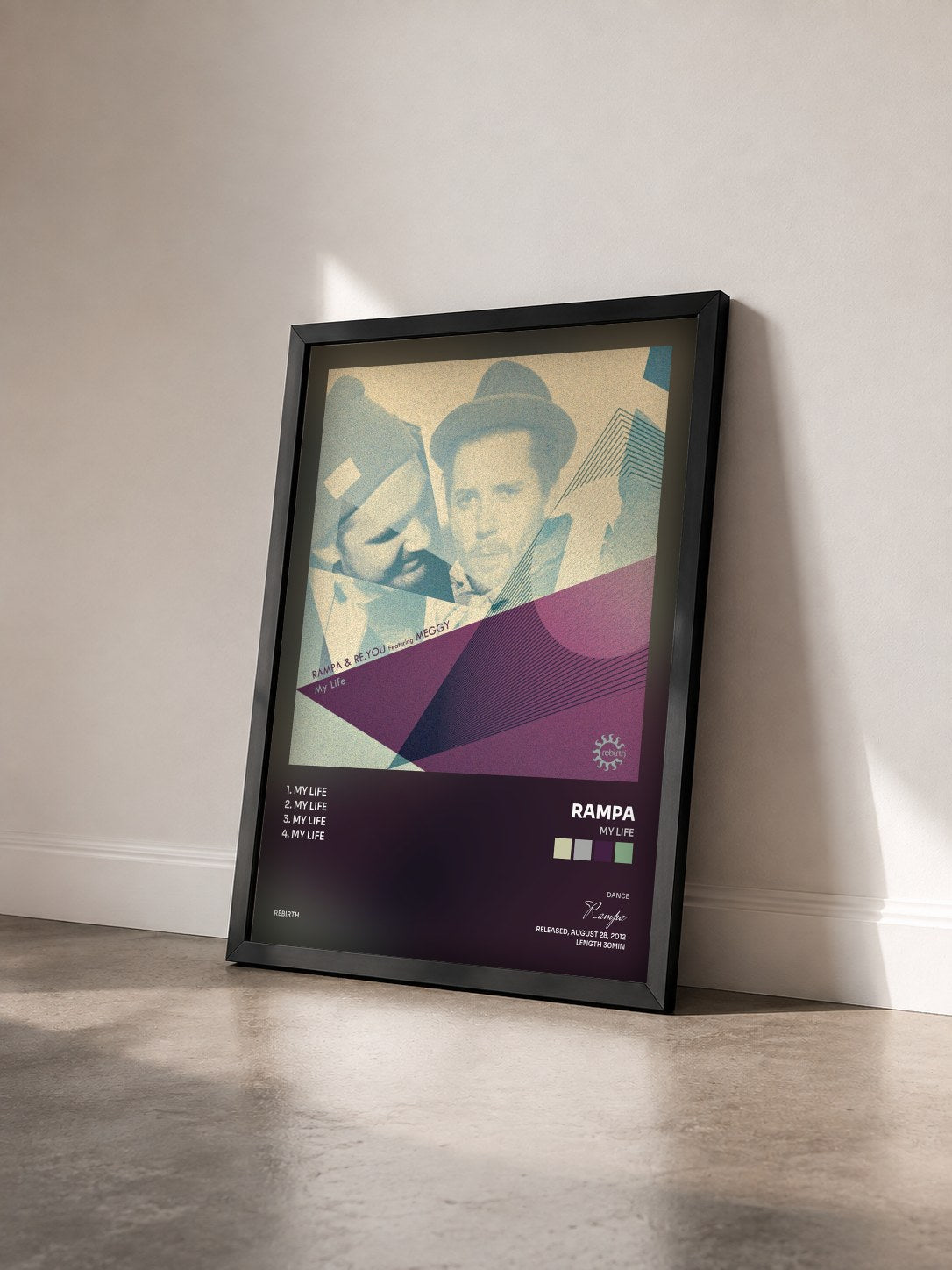 #noir Tableau de l'album My Life de Rampa vu de trois quarts, cadre noir