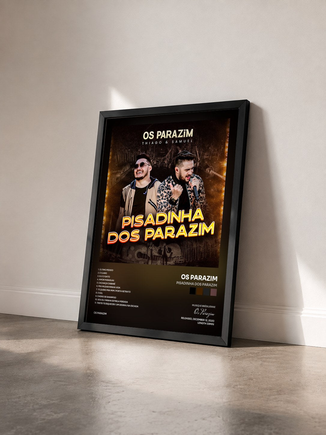 #noir Tableau de l'album Pisadinha dos Parazim de Os Parazim vu de trois quarts, cadre noir