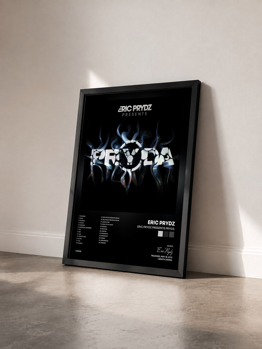 #noir Tableau de l'album Eric Prydz Presents Pryda de Eric Prydz vu de trois quarts, cadre noir