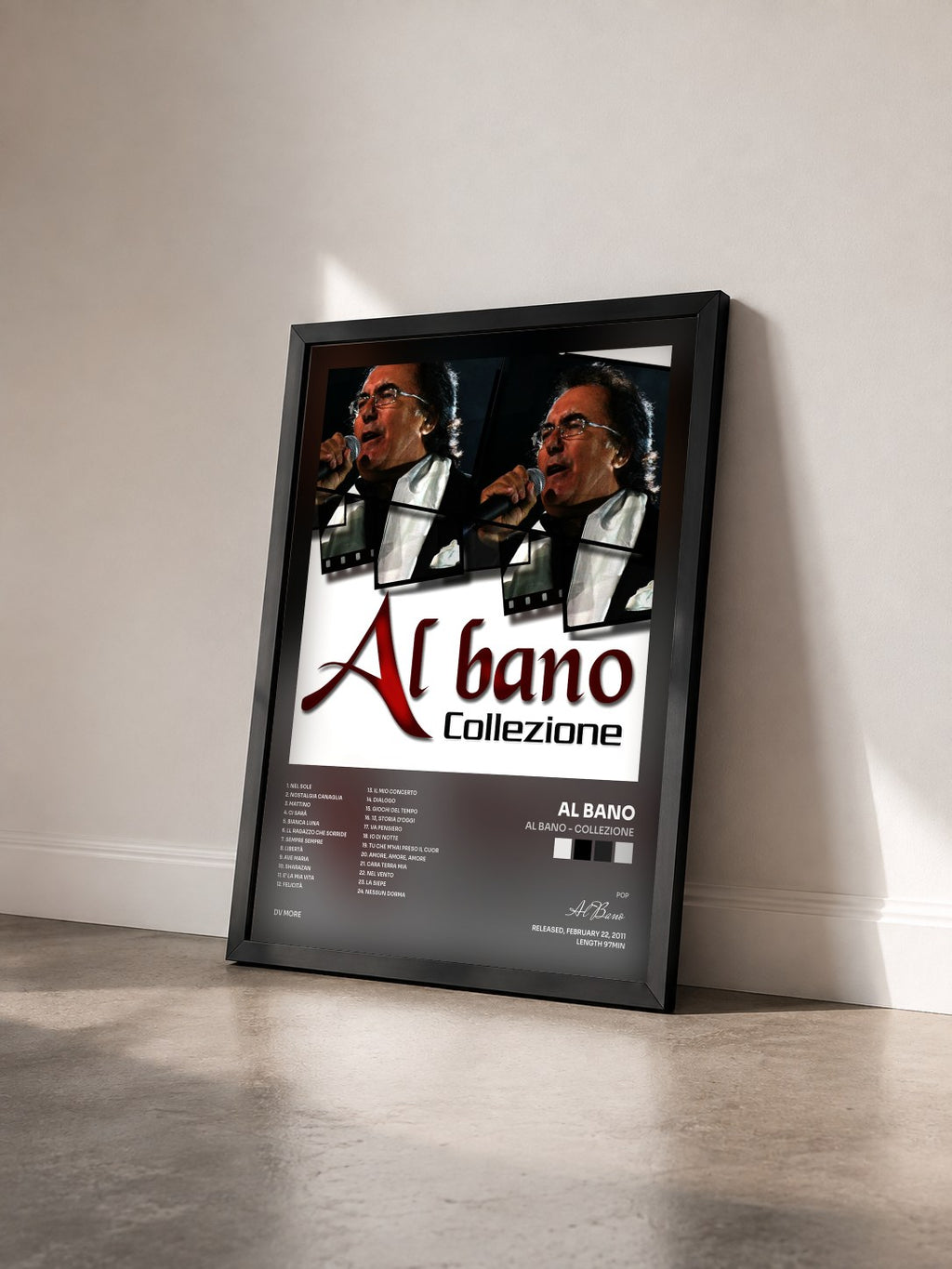 #noir Tableau de l'album Al Bano - Collezione de Al Bano vu de trois quarts, cadre noir