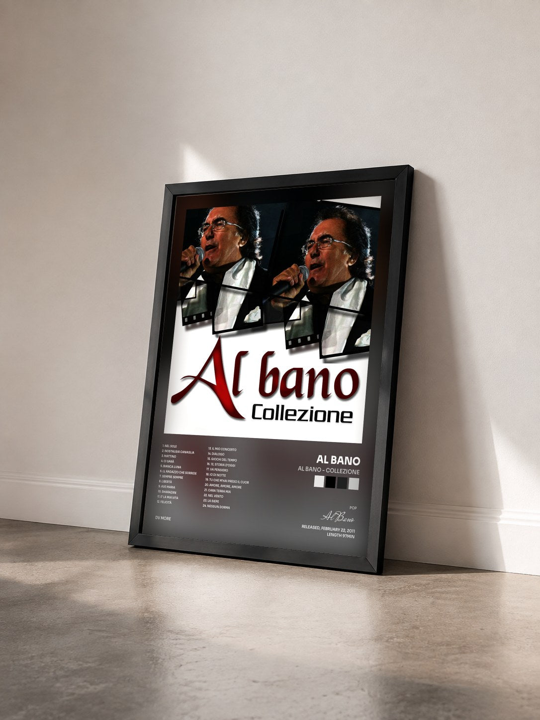 #noir Tableau de l'album Al Bano - Collezione de Al Bano vu de trois quarts, cadre noir