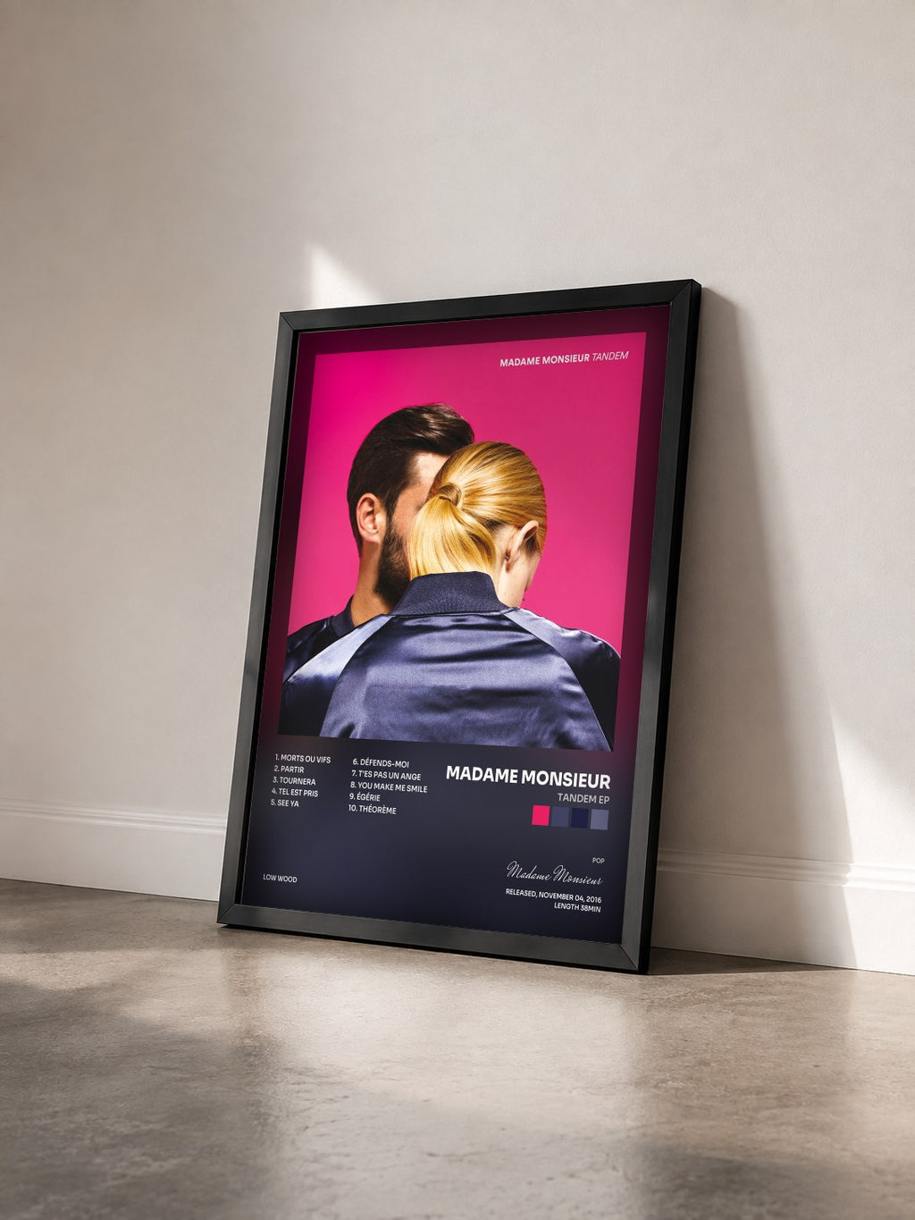 #noir Tableau de l'album Tandem EP de Madame Monsieur vu de trois quarts, cadre noir