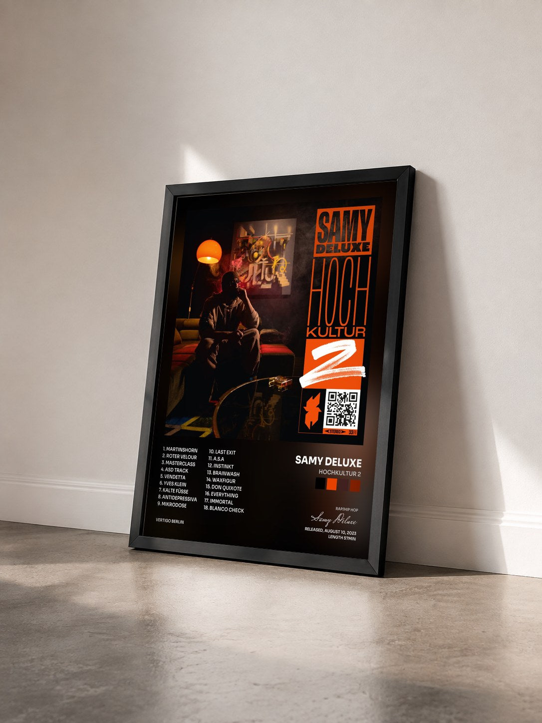 #noir Tableau de l'album Hochkultur 2 de Samy Deluxe vu de trois quarts, cadre noir