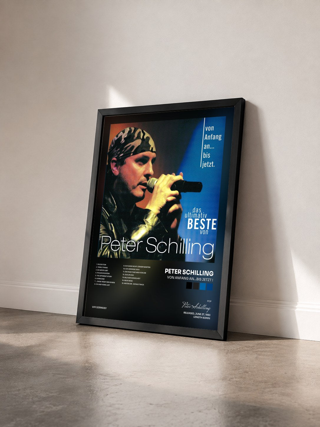 #noir Tableau de l'album Von Anfang An...Bis Jetzt ! de Peter Schilling vu de trois quarts, cadre noir