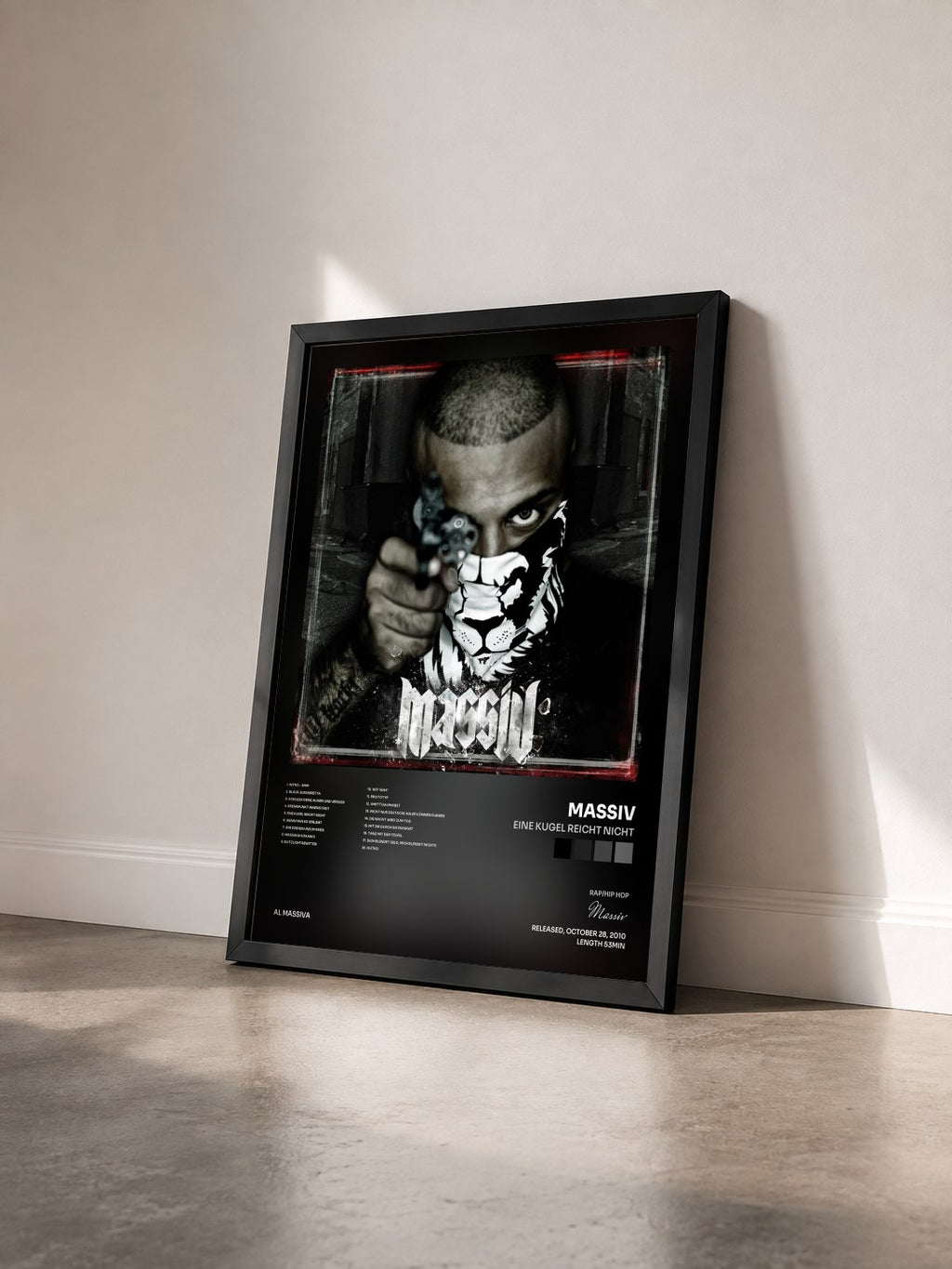 #noir Tableau de l'album Eine Kugel reicht nicht de Massiv vu de trois quarts, cadre noir