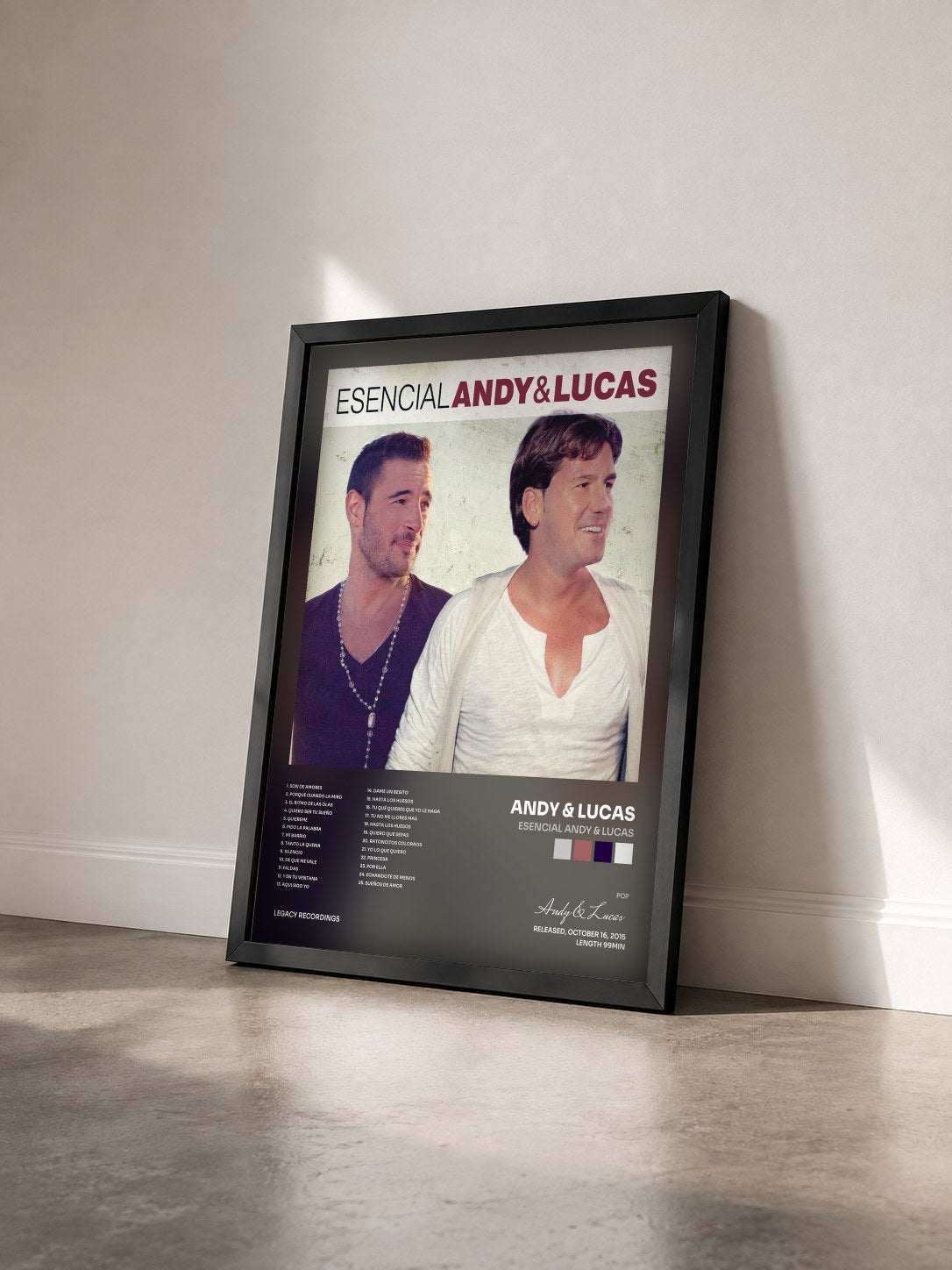 #noir Tableau de l'album Esencial Andy & Lucas de Andy & Lucas vu de trois quarts, cadre noir