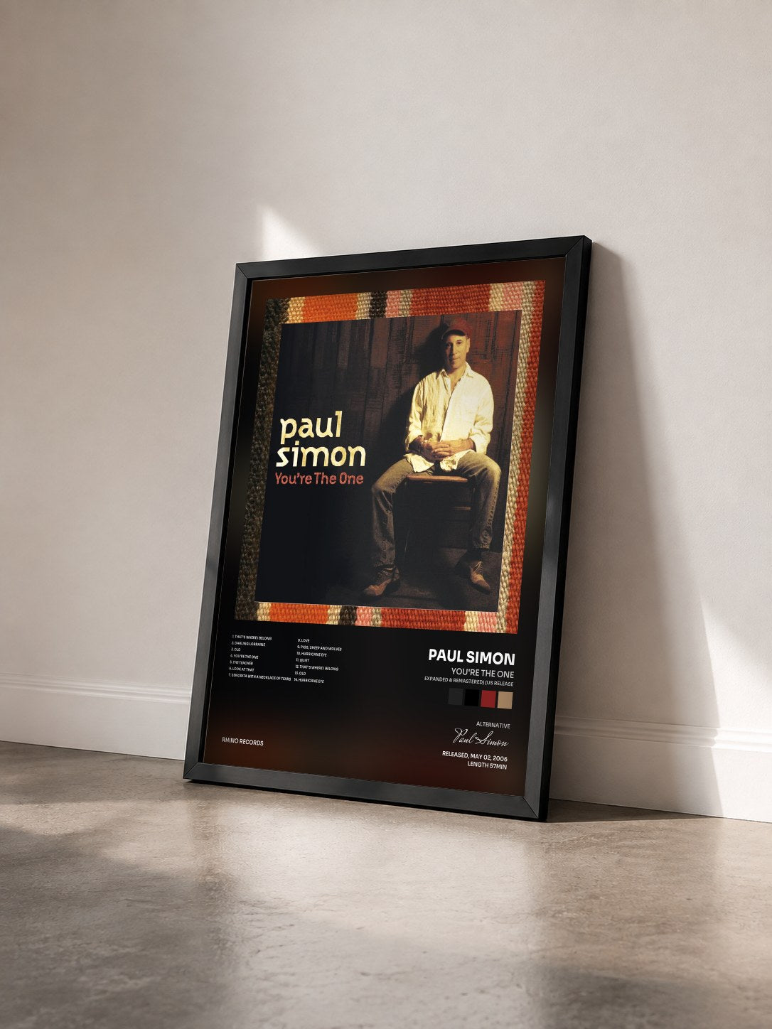 #noir Tableau de l'album You're The One (Expanded & Remastered) (US Release) de Paul Simon vu de trois quarts, cadre noir