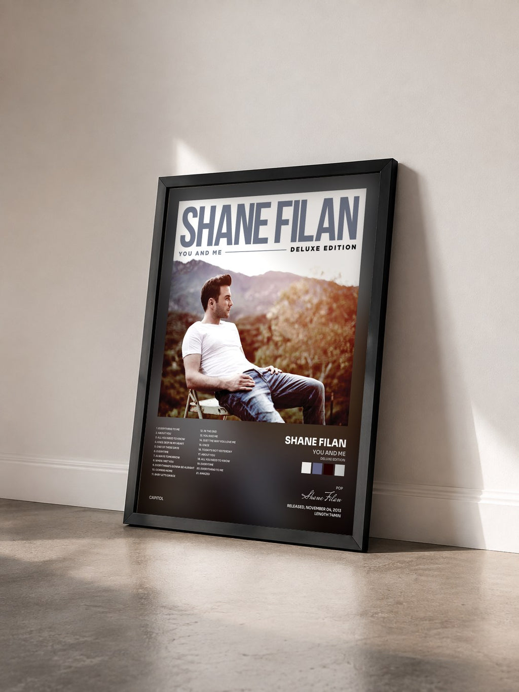 #noir Tableau de l'album You And Me (Deluxe Edition) de Shane Filan vu de trois quarts, cadre noir