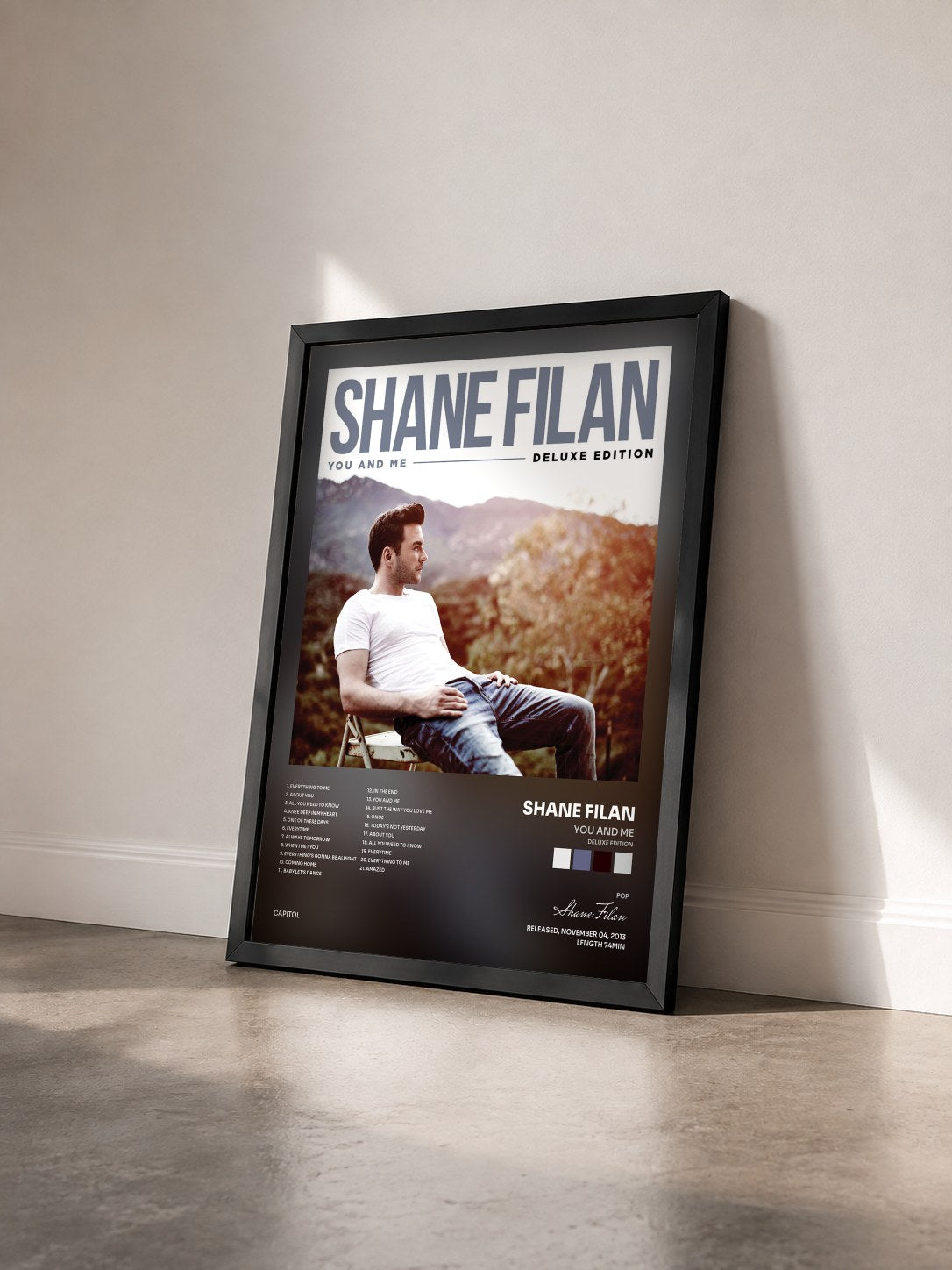 #noir Tableau de l'album You And Me (Deluxe Edition) de Shane Filan vu de trois quarts, cadre noir