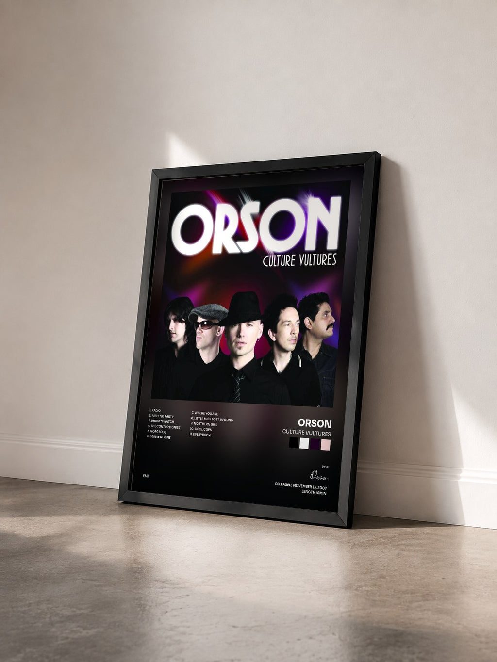 #noir Tableau de l'album Culture Vultures de Orson vu de trois quarts, cadre noir