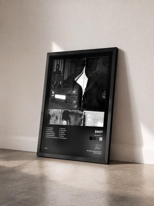 #noir Tableau de l'album - TRAGEDY + de $Not vu de trois quarts, cadre noir