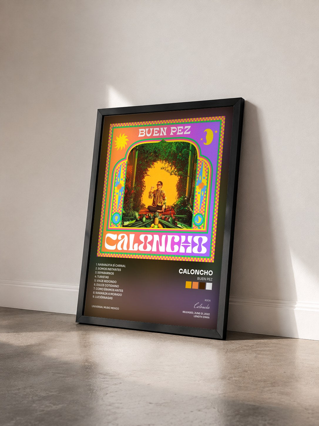 #noir Tableau de l'album Buen Pez de Caloncho vu de trois quarts, cadre noir