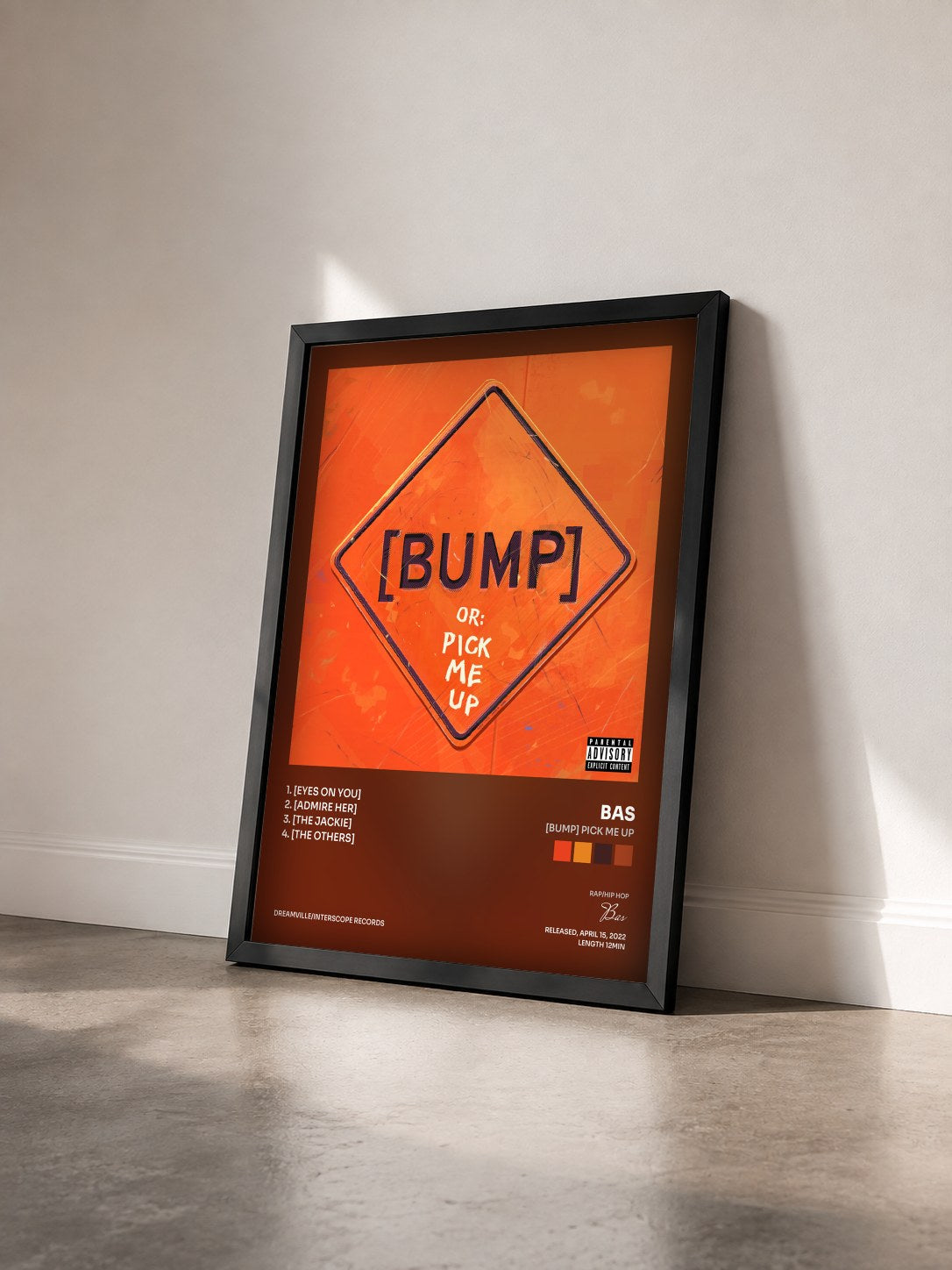 #noir Tableau de l'album [BUMP] Pick Me Up de Bas vu de trois quarts, cadre noir