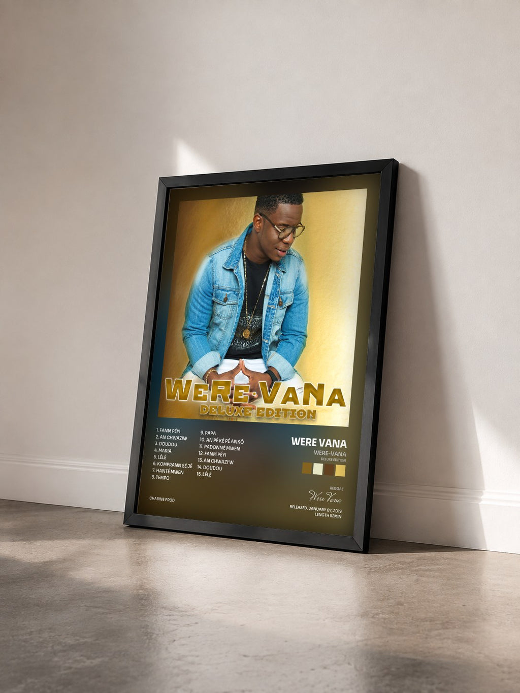 #noir Tableau de l'album Were-Vana (Deluxe Edition) de Were Vana vu de trois quarts, cadre noir