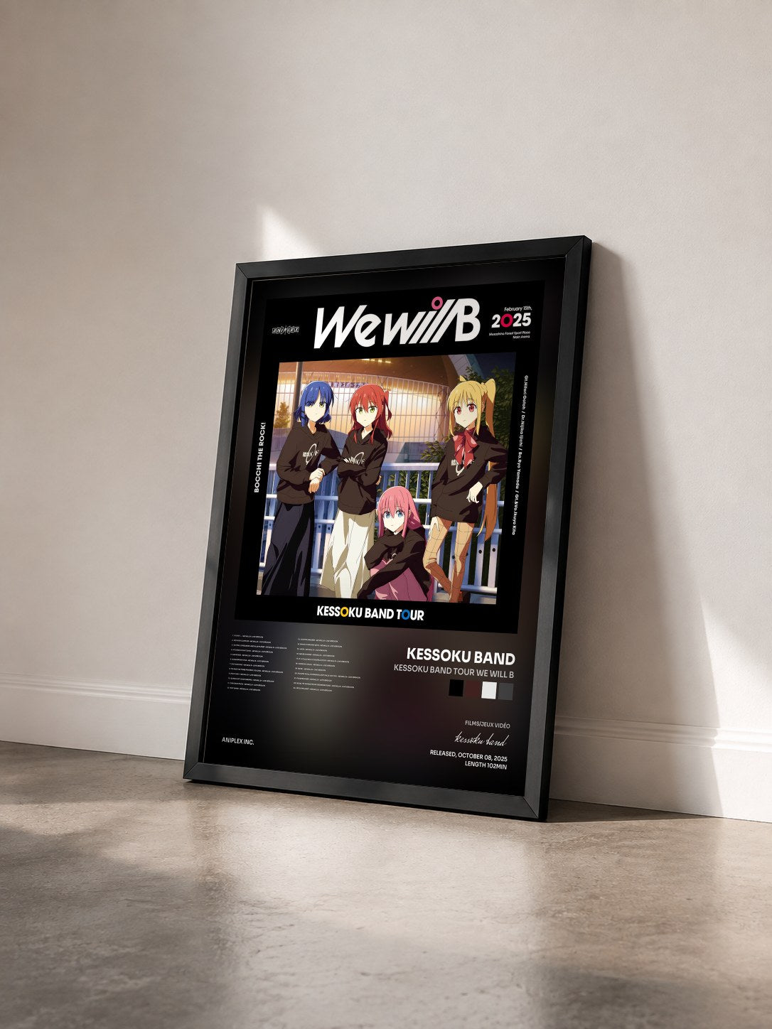#noir Tableau de l'album Kessoku Band TOUR We will B de kessoku band vu de trois quarts, cadre noir