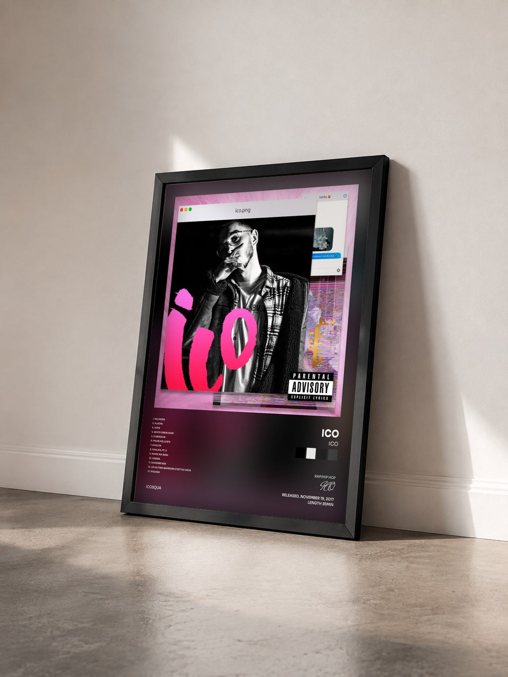 #noir Tableau de l'album Ico de ICO vu de trois quarts, cadre noir
