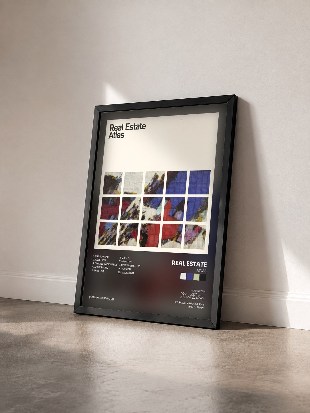 #noir Tableau de l'album Atlas de Real Estate vu de trois quarts, cadre noir