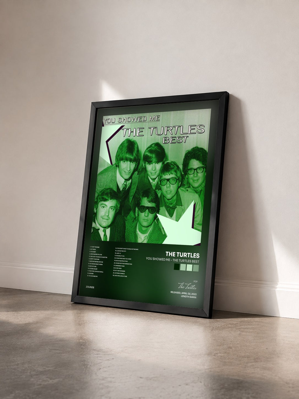 #noir Tableau de l'album You Showed Me - The Turtles Best de The Turtles vu de trois quarts, cadre noir