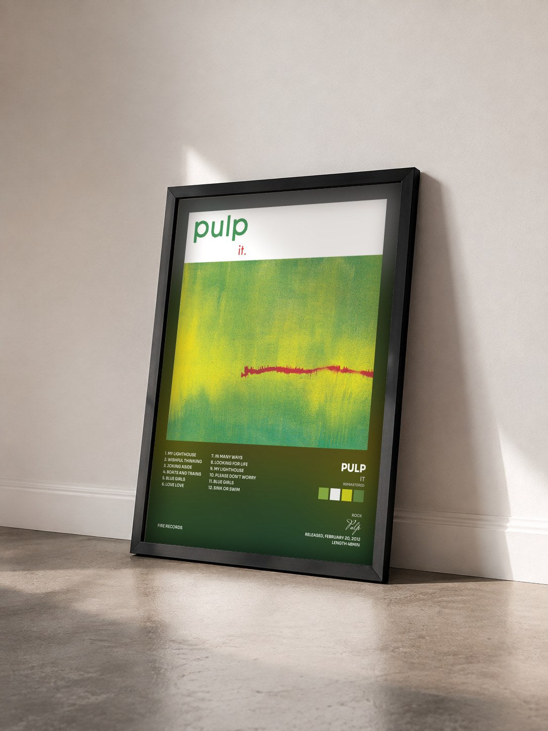 #noir Tableau de l'album It (Remastered) de Pulp vu de trois quarts, cadre noir